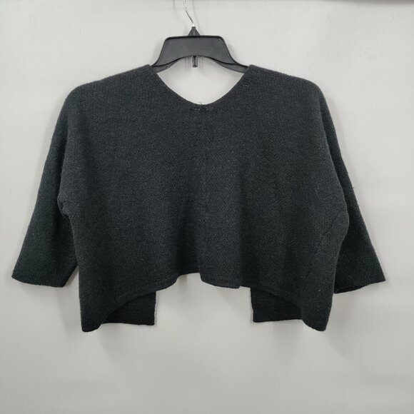 Brandy Melville Open Front 3/4 sleeve Cropped Cardigan Sweater OS Women Black - Picture 2 of 7